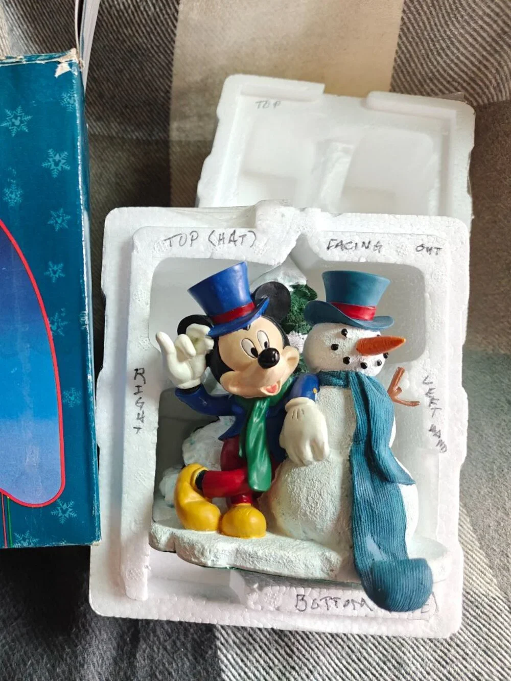 Vintage 1996 Disney Santa's Best Mickey Mouse & Snowman Stocking Hanger Holder